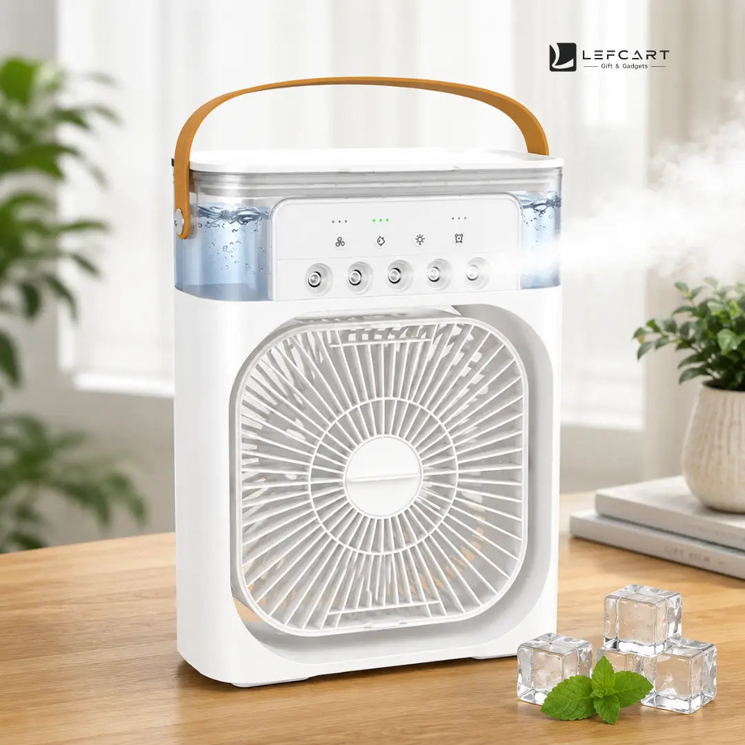 Lefcart Mini Mist Fan 3-in-1 – Humidifier and Air Purifier Function Close-Up