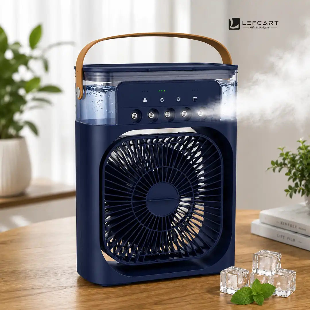Mini Air Cooler USB Fan – Water Tank and Mist Spray Feature – Lefcart India
