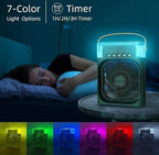 Lefcart Mini Air Cooler Mist Fan USB Portable Evaporative Mist Cooling Fan (3 Speed, 5 Modes)