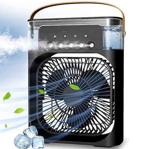Lefcart Mini Air Cooler Mist Fan USB Portable Evaporative Mist Cooling Fan (3 Speed, 5 Modes)