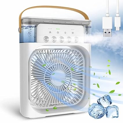 Lefcart Mini Air Cooler Mist Fan USB Portable Evaporative Mist Cooling Fan (3 Speed, 5 Modes)
