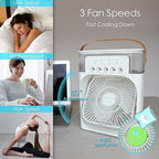 Lefcart Mini Air Cooler Mist Fan USB Portable Evaporative Mist Cooling Fan (3 Speed, 5 Modes)