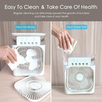 Lefcart Mini Air Cooler Mist Fan USB Portable Evaporative Mist Cooling Fan (3 Speed, 5 Modes)