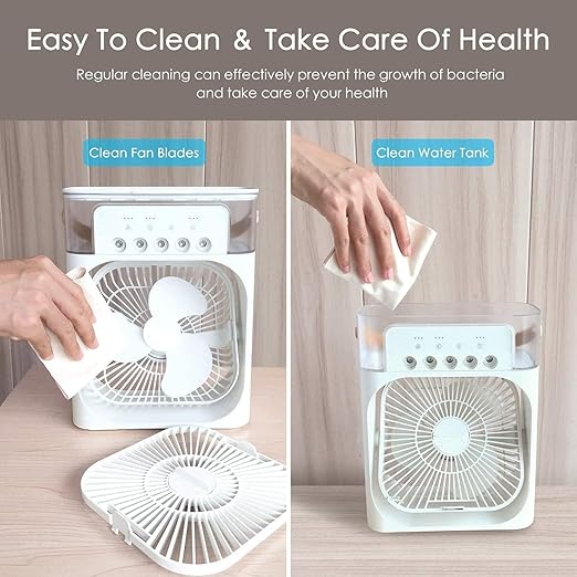 Lefcart Mini Air Cooler Mist Fan USB Portable Evaporative Mist Cooling Fan (3 Speed, 5 Modes)
