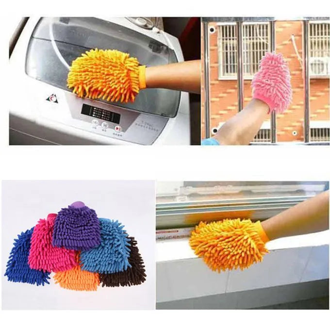 Lefcart Multicolour Car Washing Mitt Gloves 11 inch High Quality
