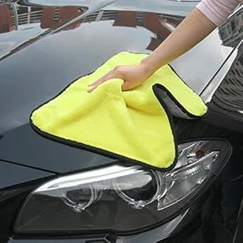 Lefcart Premium Microfiber Car Washing and drying Clothe 800 GSM 40x40mm (Yellow)
