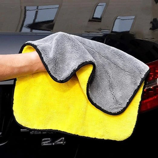 Lefcart Premium Microfiber Car Washing and drying Clothe 800 GSM 40x40mm (Yellow)