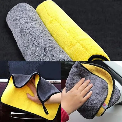 Lefcart Premium Microfiber Car Washing and drying Clothe 800 GSM 40x40mm (Yellow)