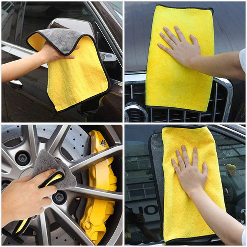 Lefcart Premium Microfiber Car Washing and drying Clothe 800 GSM 40x40mm (Yellow)