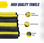 Lefcart Premium Microfiber Car Washing and drying Clothe 800 GSM 40x40mm (Yellow)